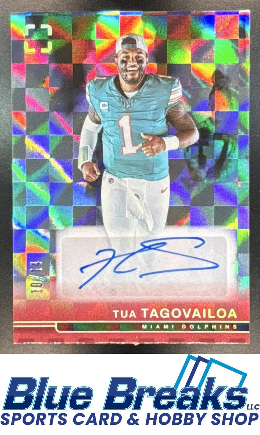 2025 Panini PhotoGenic Tua Tagovailoa #6 Auto Maroon FOTL 10/14 Miami Dolphins
