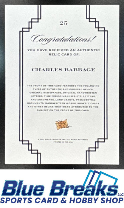 2023 Pieces of the Past Charles Babbage #25