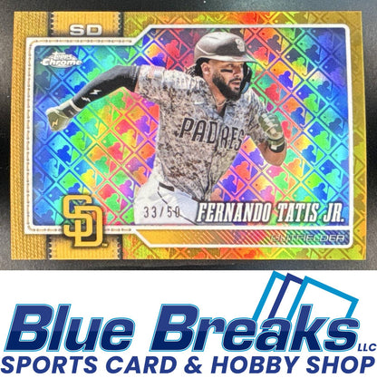 2026 Topps Chrome Sapphire Fernando Tatis Jr. #260 Gold Refractor 33/50 San Diego Padres