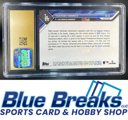2023 Topps Now Off-Season Yoshinobu Yamamoto #OS-25 CGC 10 Los Angeles Dodgers