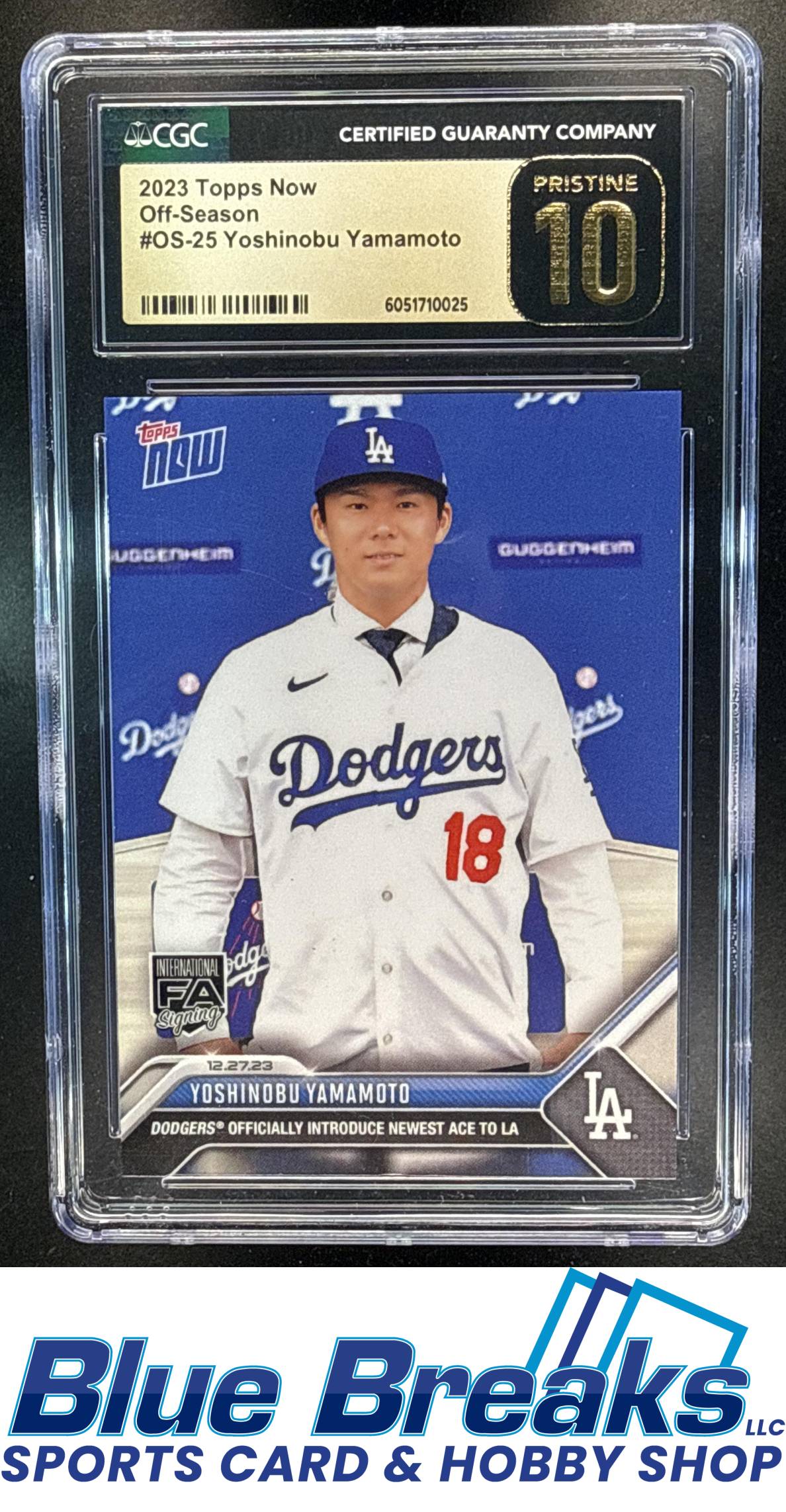2023 Topps Now Off-Season Yoshinobu Yamamoto #OS-25 CGC 10 Los Angeles Dodgers