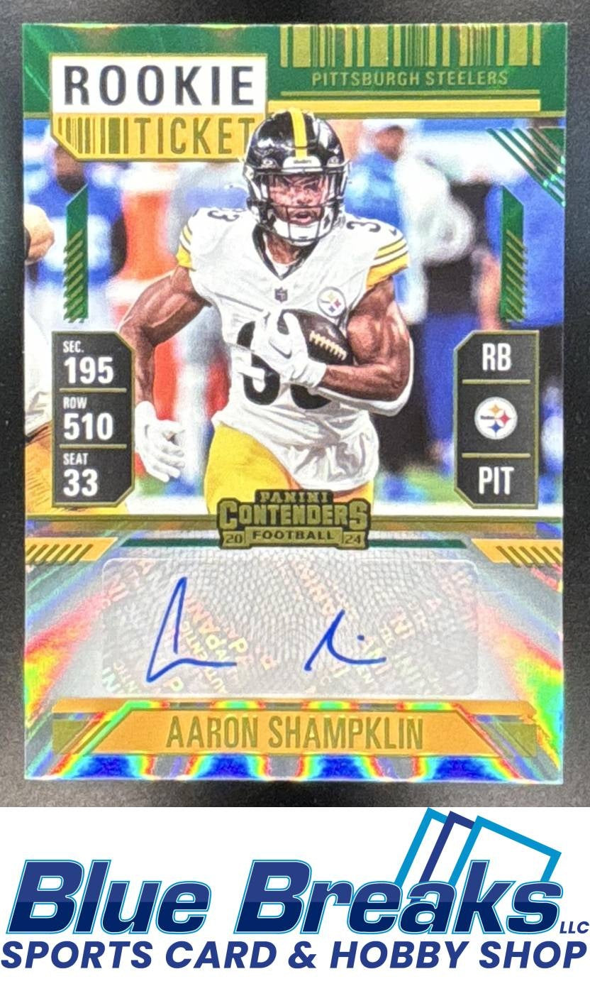 2024 Panini Contenders Aaron Shampklin #289 RC Ticket Auto Opening Kickoff