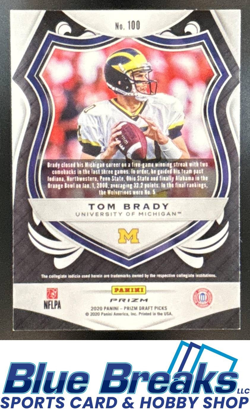 2020 Panini Prizm Draft Picks Prizms Silver Tom Brady [RC] #100 Wolverines