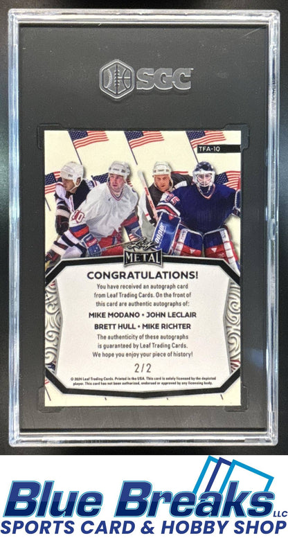 2024 Leaf Metal Independence Day American Flag Auto Modano Leclair Hull Richter #TFA-10 2/2 SGC 9.5
