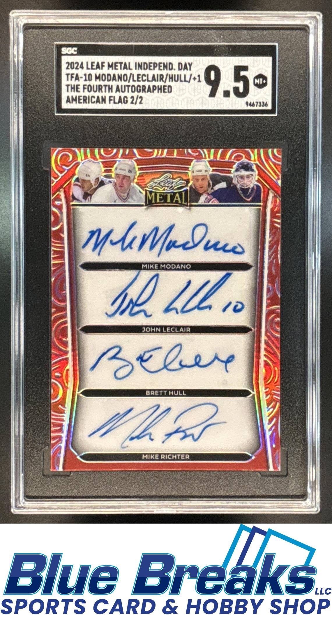 2024 Leaf Metal Independence Day American Flag Auto Modano Leclair Hull Richter #TFA-10 2/2 SGC 9.5