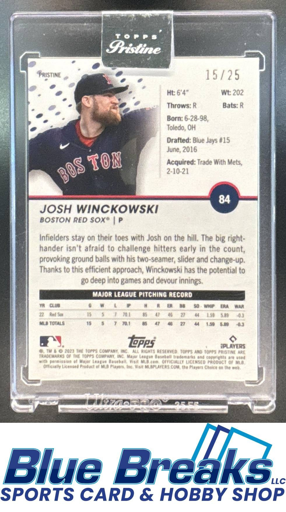 2023 Topps Pristine Orange Josh Winckowski 15/25 #84 Boston Red Sox