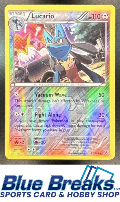 2016 Pokemon XY Fates Collide Reverse Holo Lucario #63/124