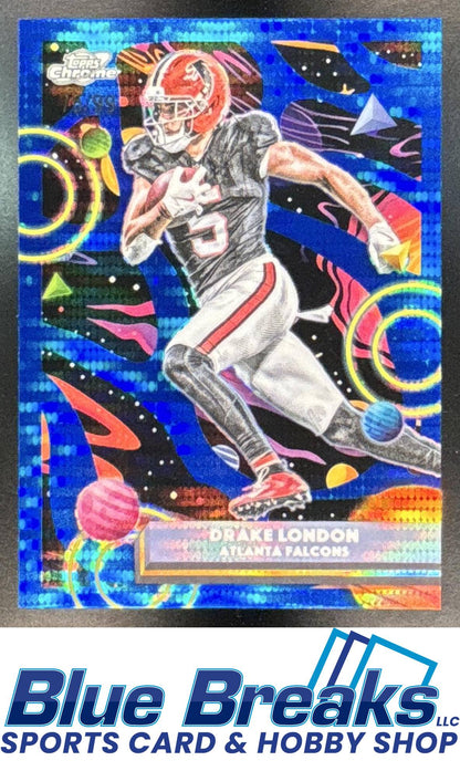 2025 Topps Cosmic Chrome Drake London #5 Blue Moon Refractor 75/99 Atlanta Falcons
