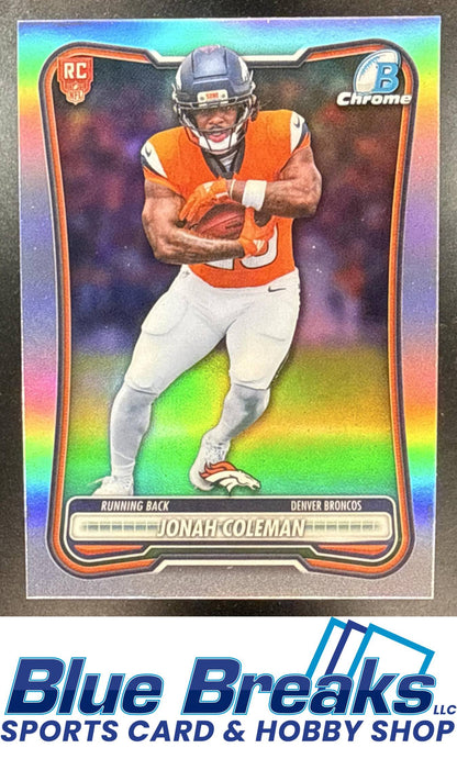 2026 Bowman Chrome RC Red Variation Jonah Coleman #BRR-26 Denver Broncos