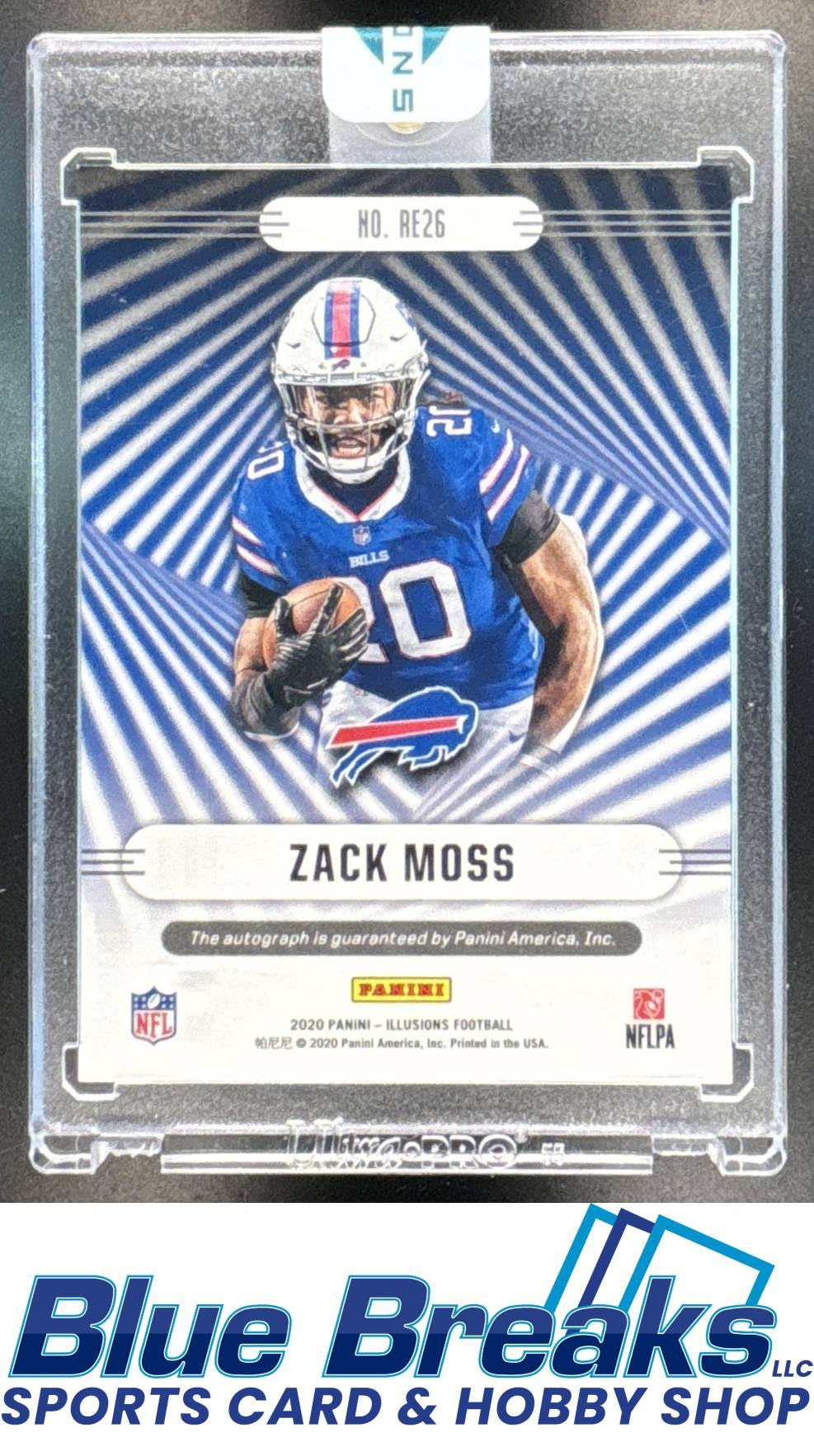 2020 Panini Illusions Zack Moss #RE26 Rookie Endorsements 075/150 RC Auto
