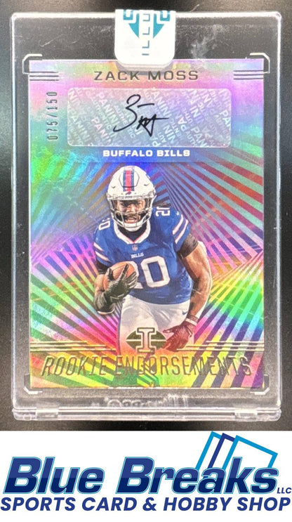 2020 Panini Illusions Zack Moss #RE26 Rookie Endorsements 075/150 RC Auto