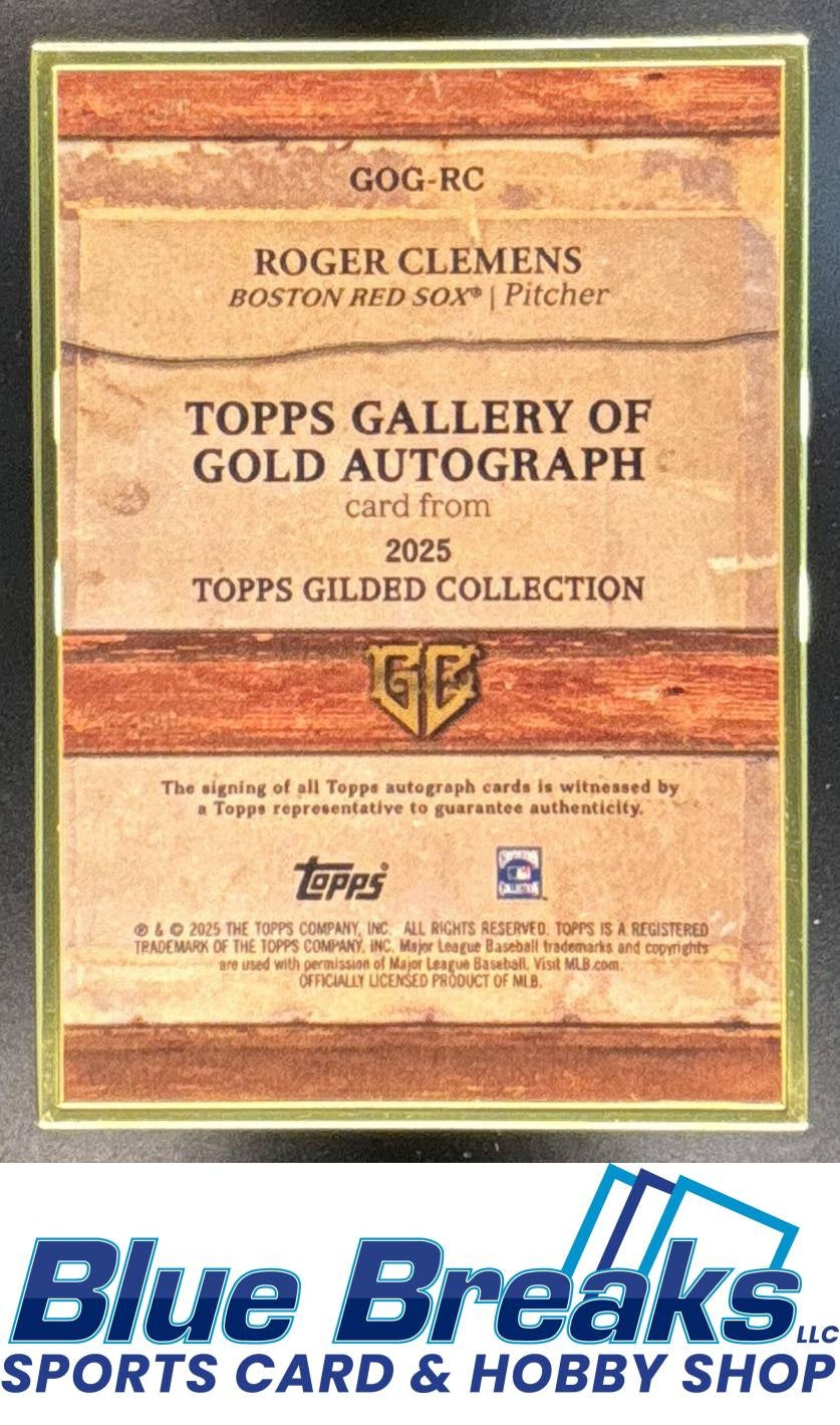 2025 Topps Gilded Collection Roger Clemens #GOG-RC Gallery of Gold Auto 01/50 Red Sox