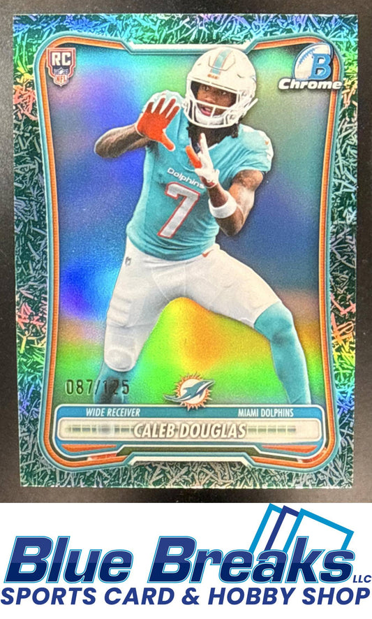 2026 Bowman Caleb Douglas #BCV-142 Chrome NFL Gridiron Refractor 087/125 RC Miami Dolphins