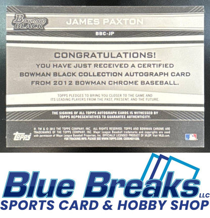 2012 Bowman Chrome Black Collection Auto James Paxton 7/25 [RC] #BBC-JP Mariners