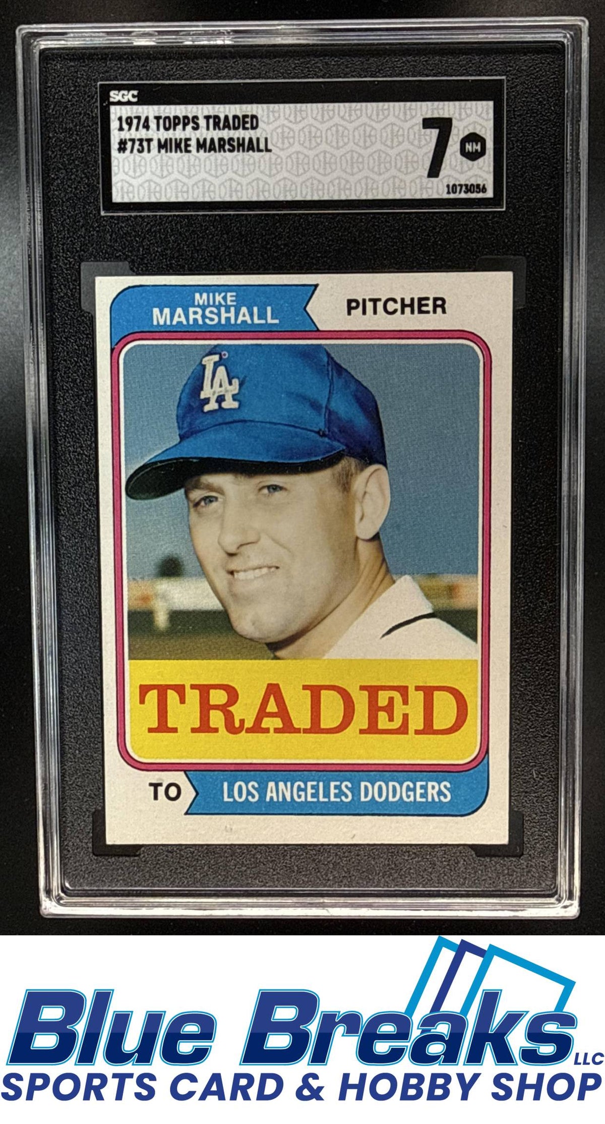 1974 Topps Traded Mike Marshall #73T SGC 7 Los Angeles Dodgers