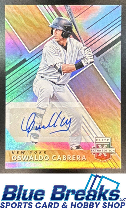 2019 Panini Elite Extra Edition Auto Oswaldo Cabrera #138 New York Yankees