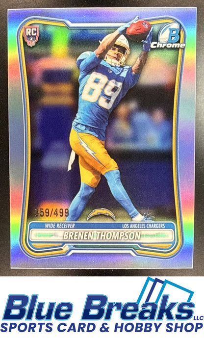 2026 Bowman Brenen Thompson #BCV-136 Chrome NFL Refractor 359/499 RC Los Angeles Chargers