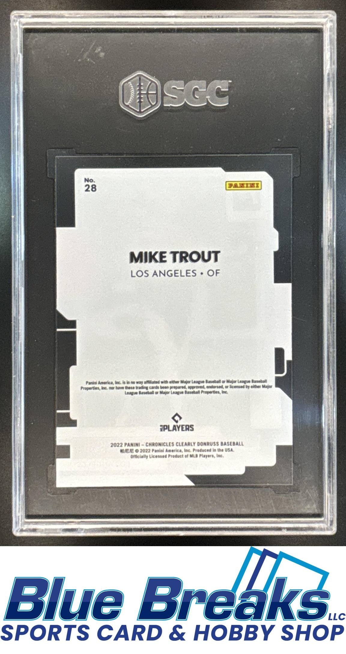 2022 Panini Chronicles Mike Trout #28 Clearly Donruss SGC 9 baseball Angels