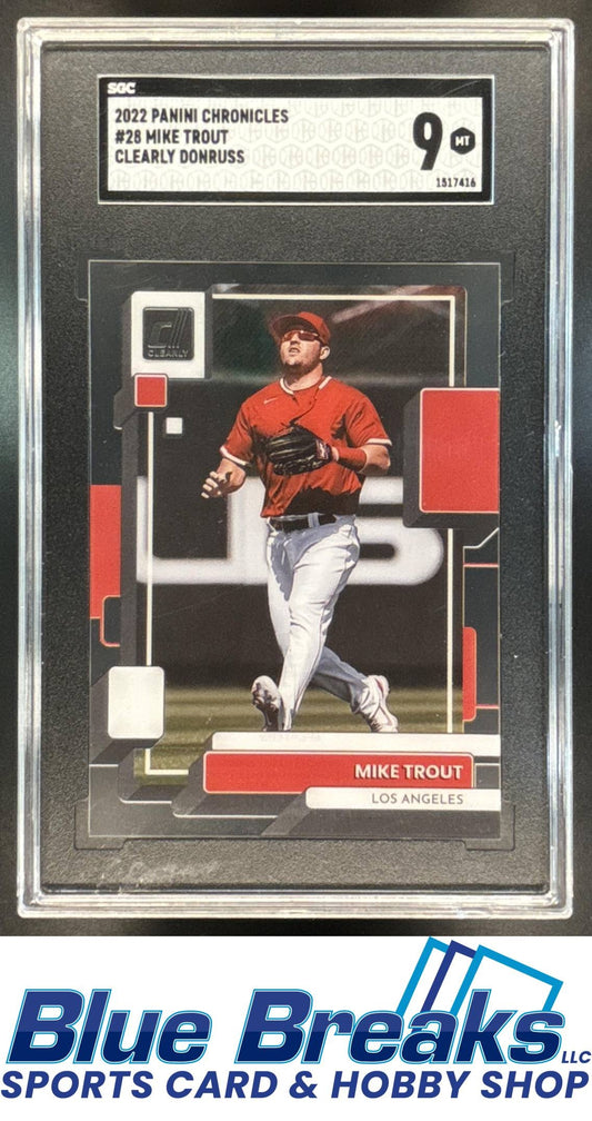 2022 Panini Chronicles Mike Trout #28 Clearly Donruss SGC 9 baseball Angels