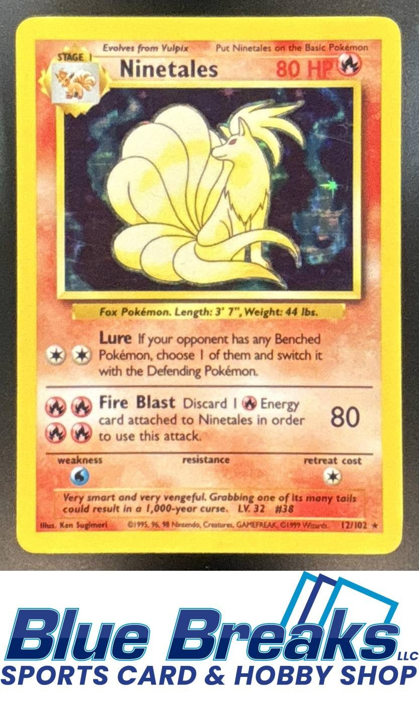 1999 Pokemon Unlimited Set Ninetales #12/102 a Rare Holo