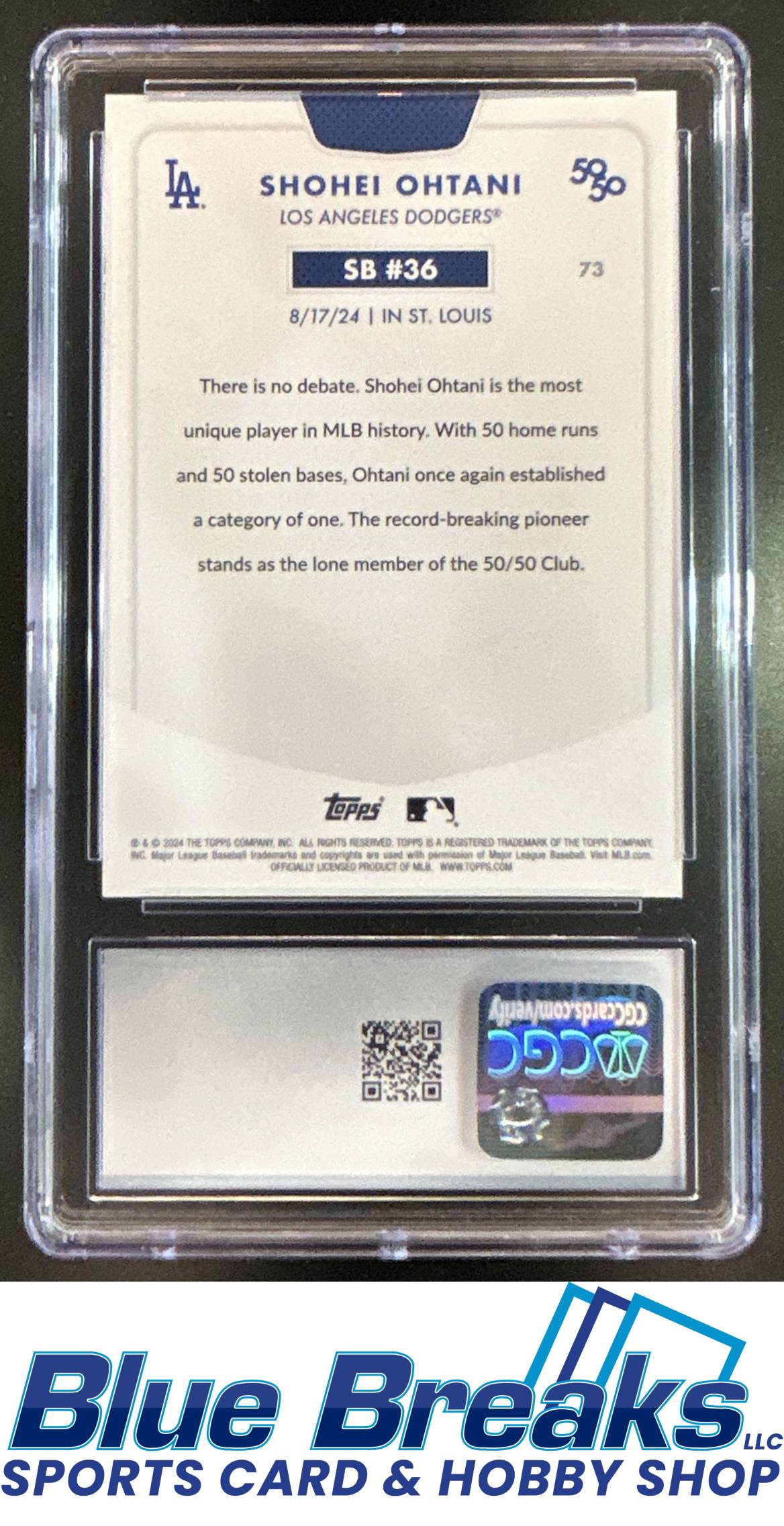 2024 Topps 50/50: Shohei Ohtani #73 CGC 9 Los Angeles Dodgers