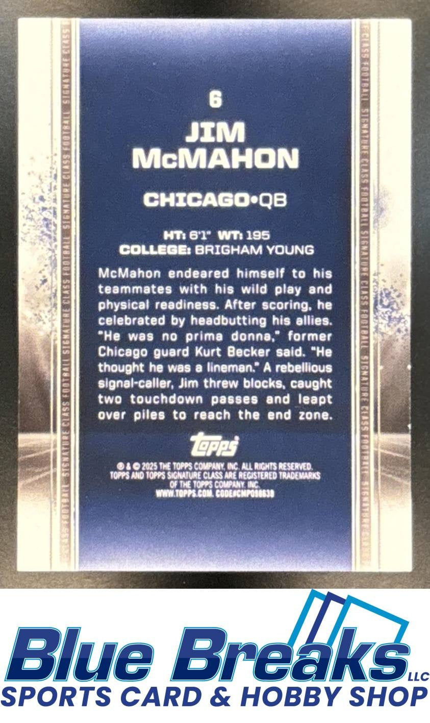 2024 Topps Signature Class Red Jim McMahon 03/25 #6 Bears