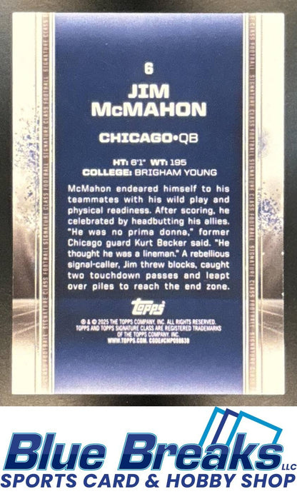 2024 Topps Signature Class Red Jim McMahon 03/25 #6 Bears