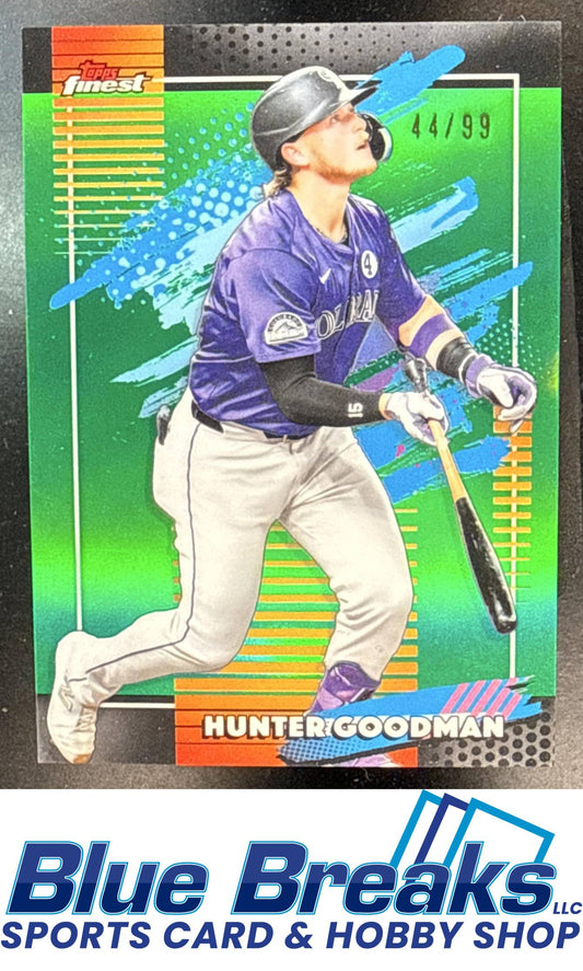 2026 Topps Finest Hunter Goodman #155 Uncommon Green Refractor 44/99 Colorado Rockies