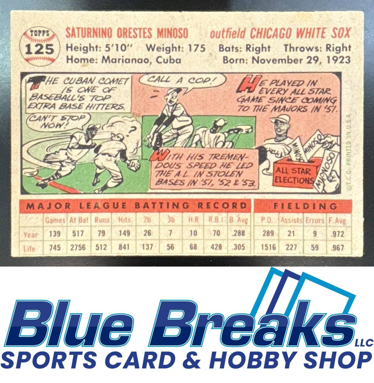 1956 Topps Minnie Minoso #125a White Sox