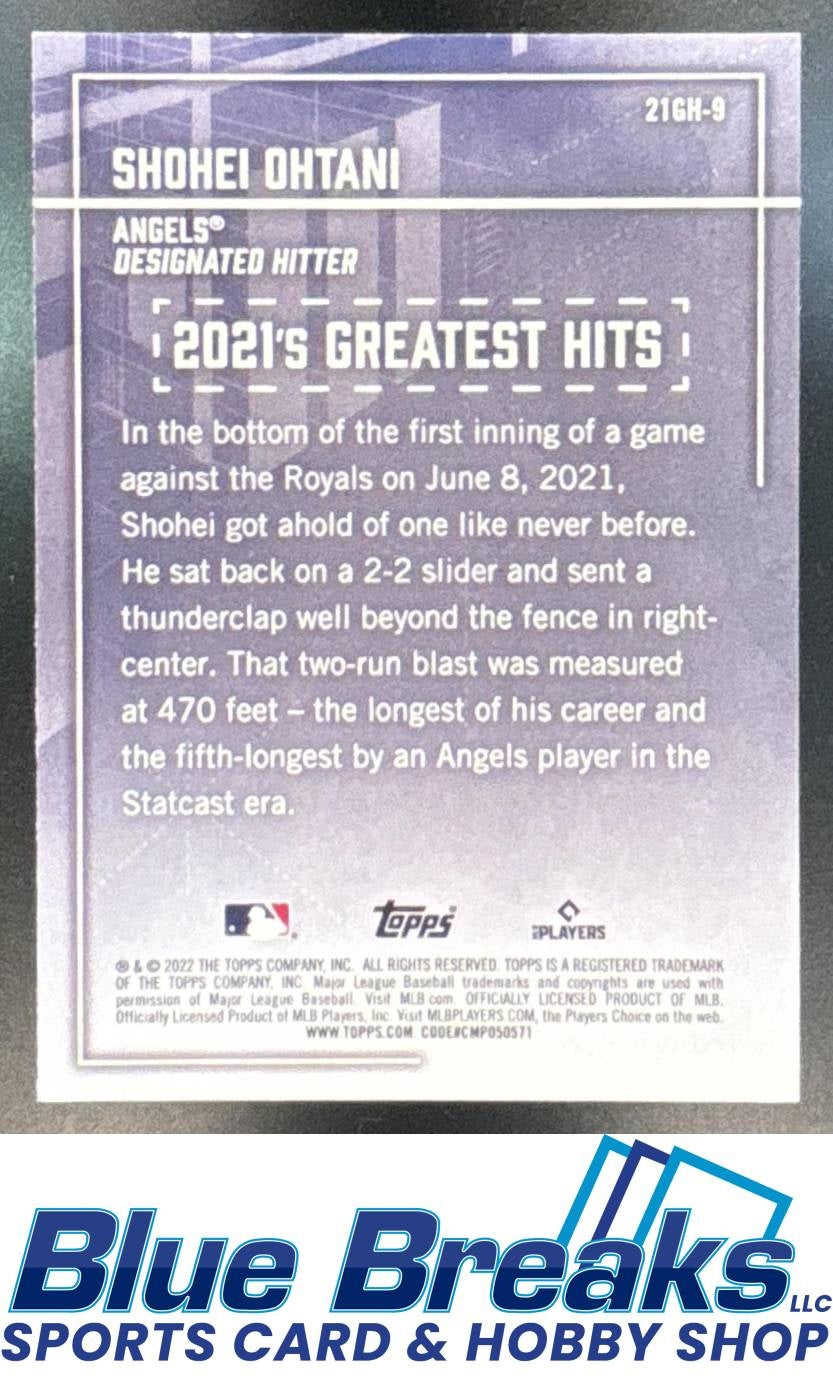 2022 Topps 2021's Greatest Hits Shohei Ohtani [RC] #21GH-9 Los Angeles Angels