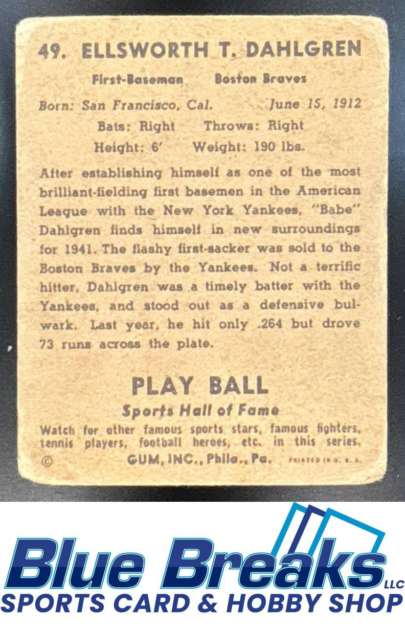 1941 Play Ball Babe Dahlgren [RC] #49 Braves