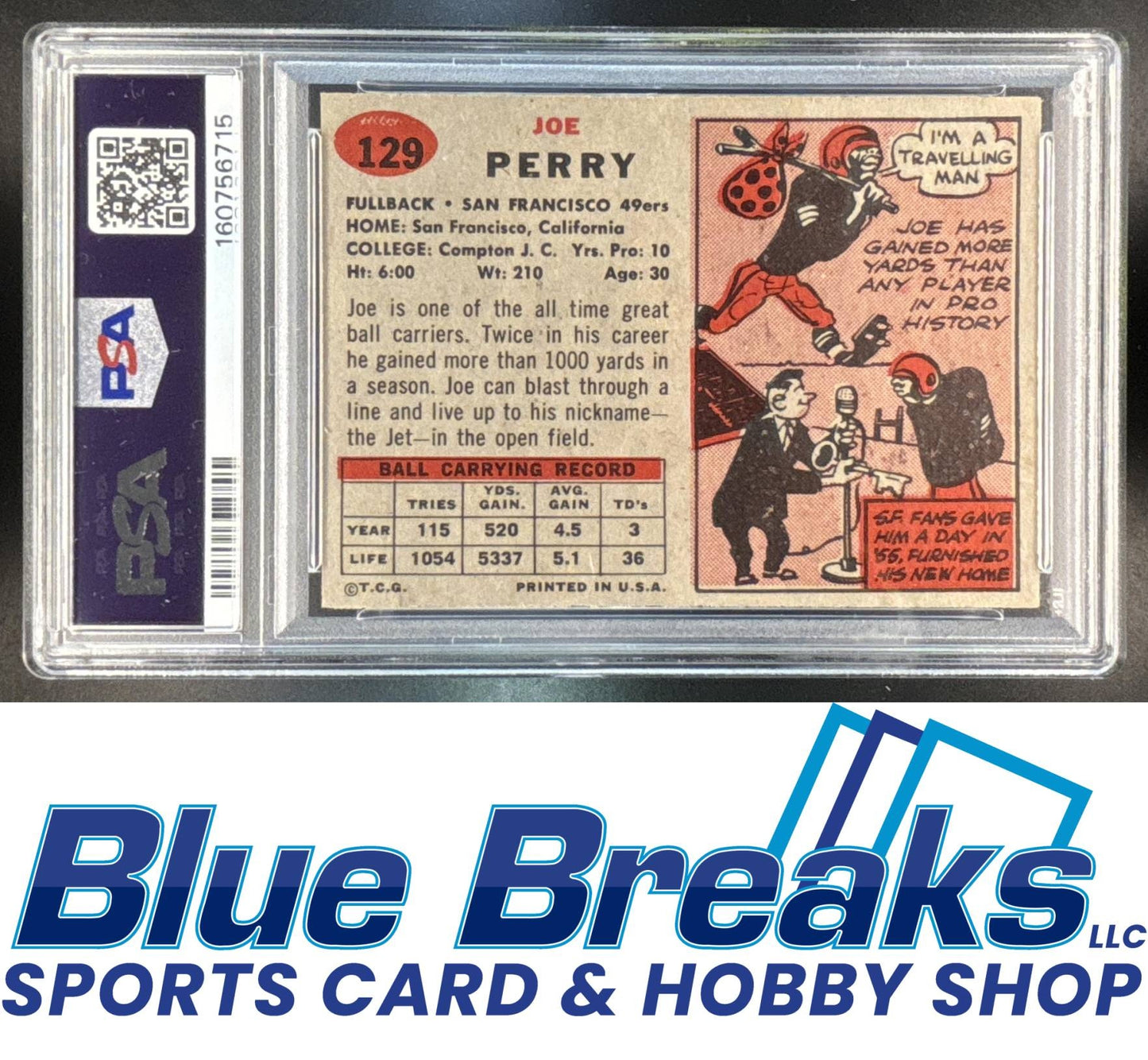 1957 Topps Joe Perry [RC] #129 PSA 7 49ers