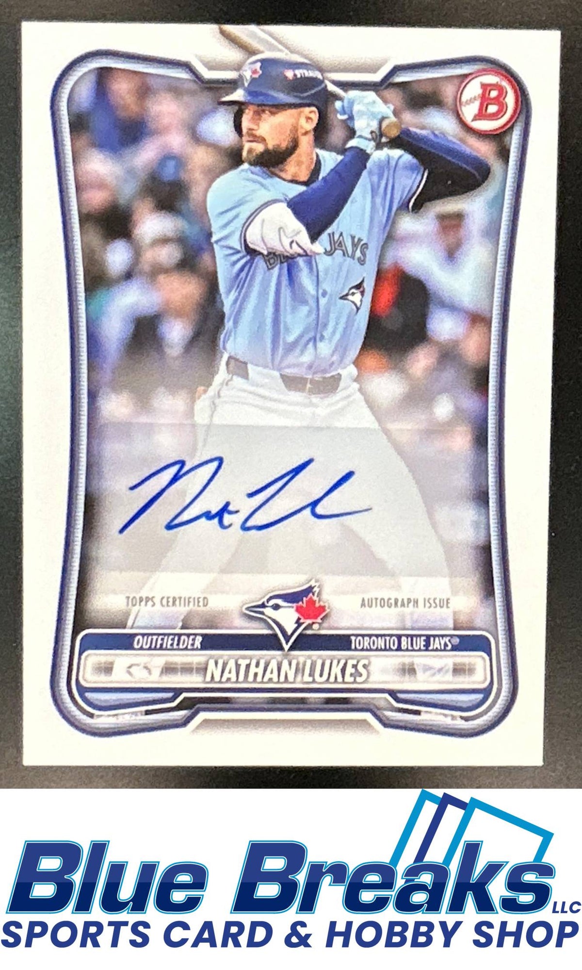 2026 Bowman Nathan Lukes #PRV-NL Rookies & Veterans Retail Auto Toronto Blue Jays