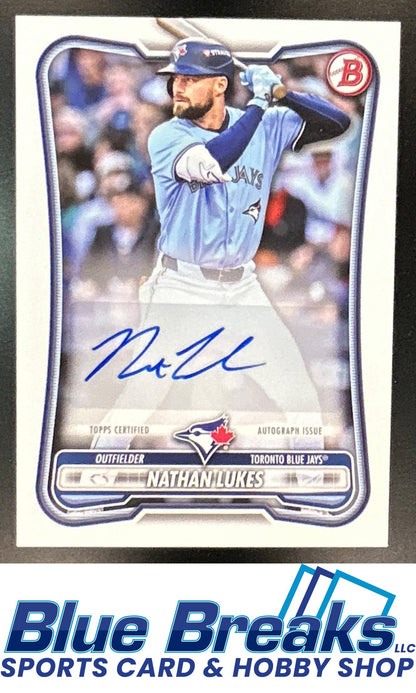 2026 Bowman Nathan Lukes #PRV-NL Rookies & Veterans Retail Auto Toronto Blue Jays