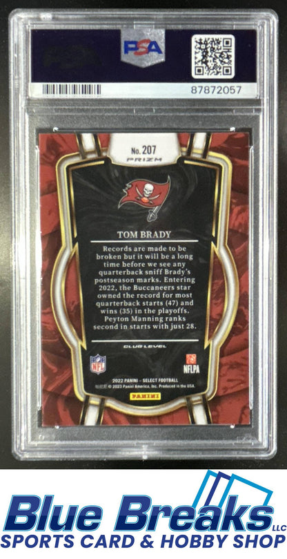2022 Panini Select Tom Brady #207 Silver Prizm Club PSA 10