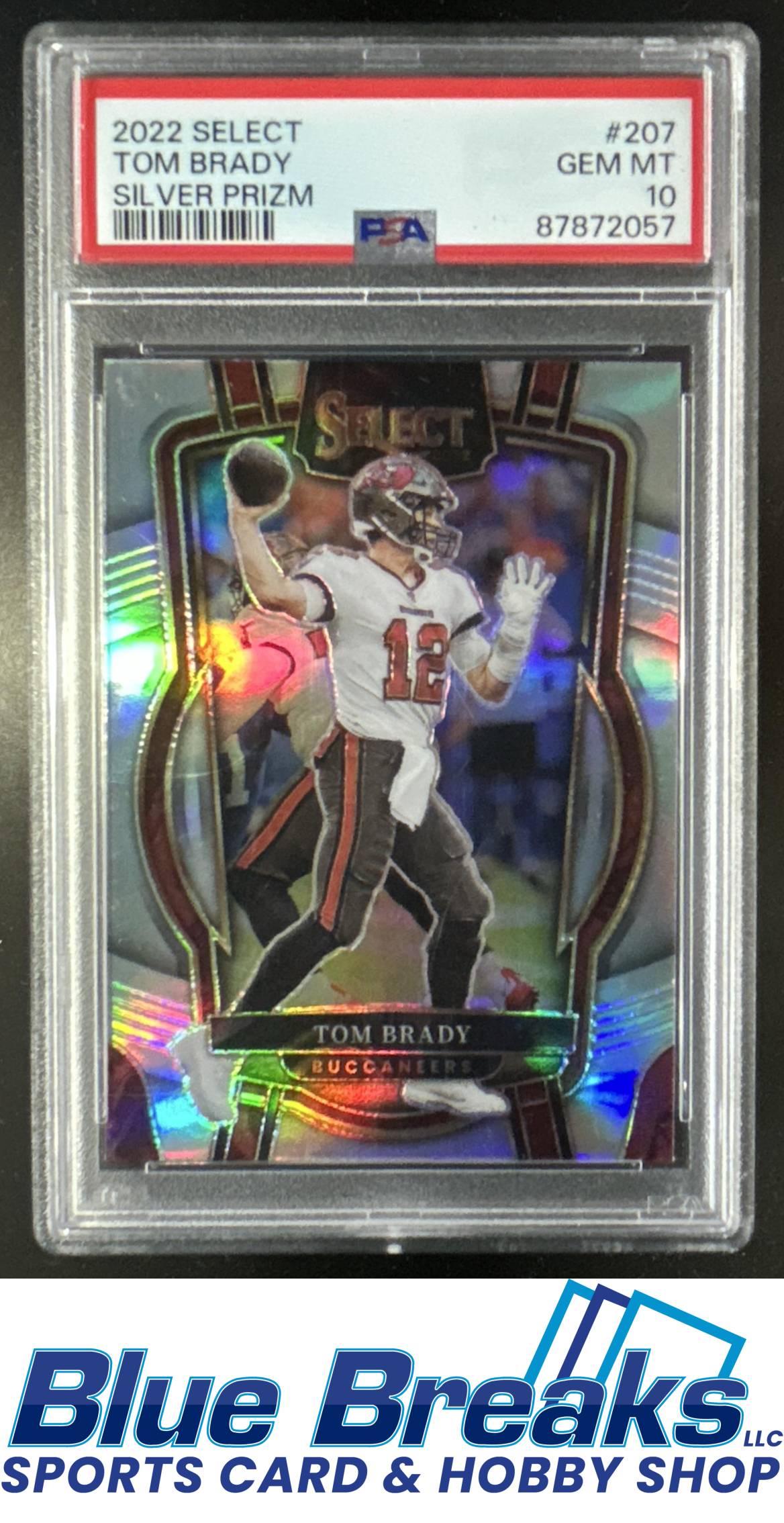 2022 Panini Select Tom Brady #207 Silver Prizm Club PSA 10