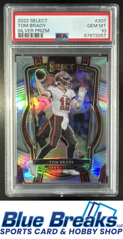 2022 Panini Select Tom Brady #207 Silver Prizm Club PSA 10