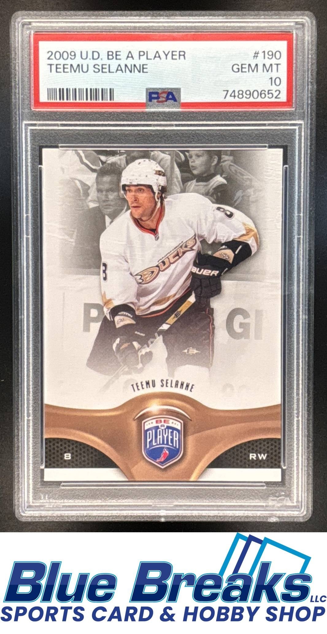 2009 Upper Deck Be a Player Teemu Selanne PSA 10 #190 Ice Hockey Ducks