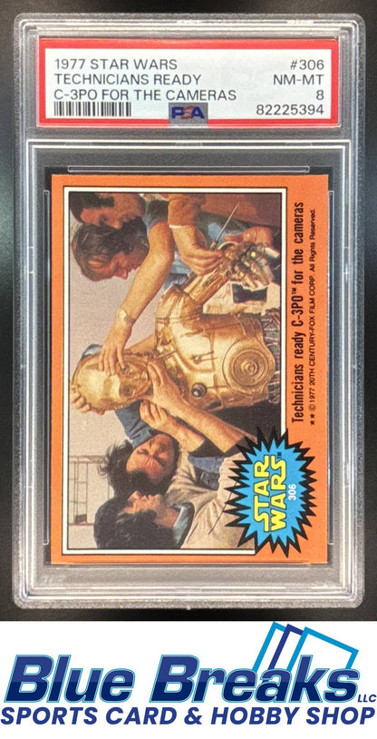 1977 Topps Star Wars Technicians ready C-3PO for the cameras #306 VAR PSA 8