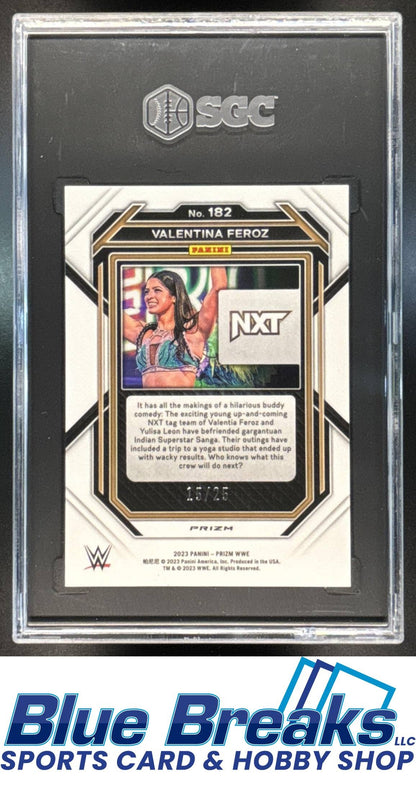 2023 Panini Prizm WWE Mojo Valentina Feroz 15/25 [RC] #182 SGC 9.5