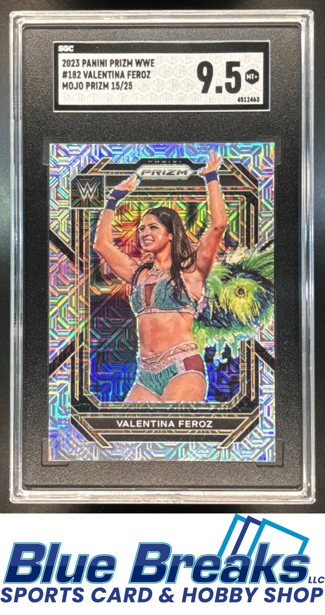 2023 Panini Prizm WWE Mojo Valentina Feroz 15/25 [RC] #182 SGC 9.5