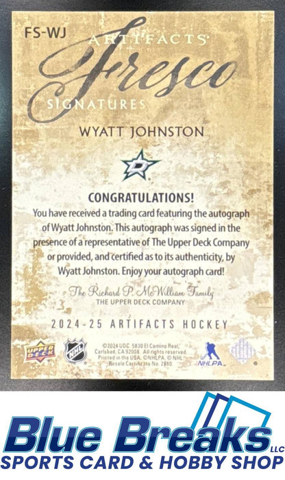 2024 Upper Deck Artifacts Wyatt Johnston #FS-WJ Fresco Signatures Auto