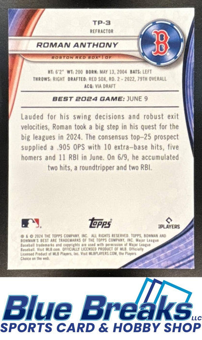 2024 Bowman's Best Prospects Refractor Roman Anthony [RC] #TP-3 Red Sox