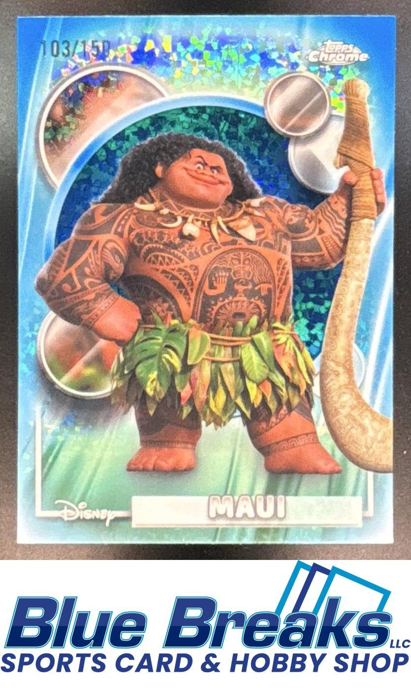 2026 Topps Chrome Disney Blue Refractor Maui 103/150 #11 Moana