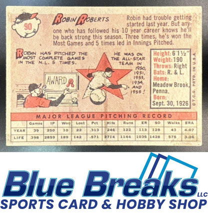 1958 Topps Robin Roberts [RC] #90 Phillies