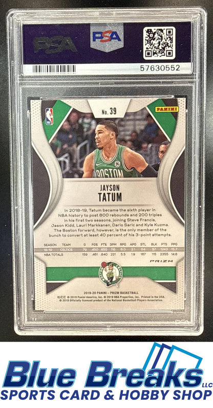 2019 Panini Prizm Jayson Tatum #39 Prizms Orange Ice PSA 10