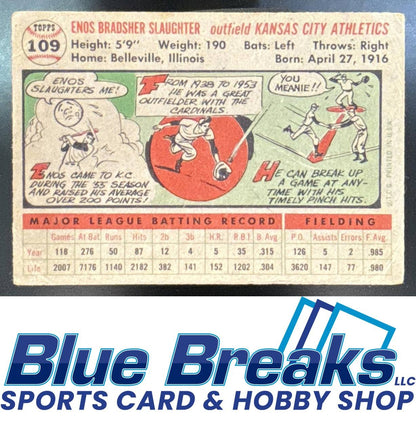1956 Topps - Enos Slaughter #109 Athletics