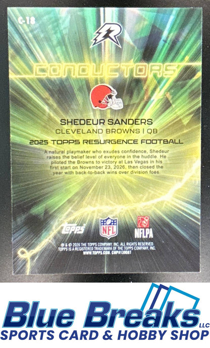 2025 Topps Resurgence Shedeur Sanders #C-18 Conductors Yellow Surge Refractor 141/225 RC Cleveland Browns