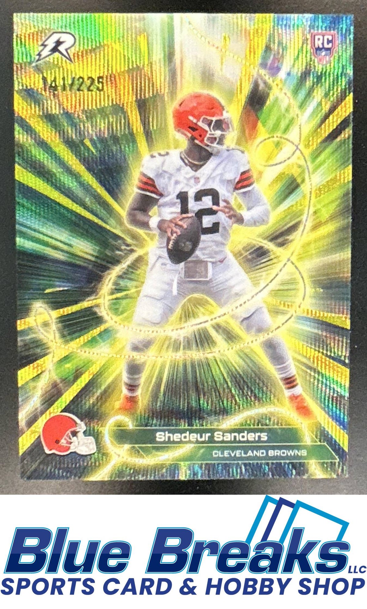 2025 Topps Resurgence Shedeur Sanders #C-18 Conductors Yellow Surge Refractor 141/225 RC Cleveland Browns