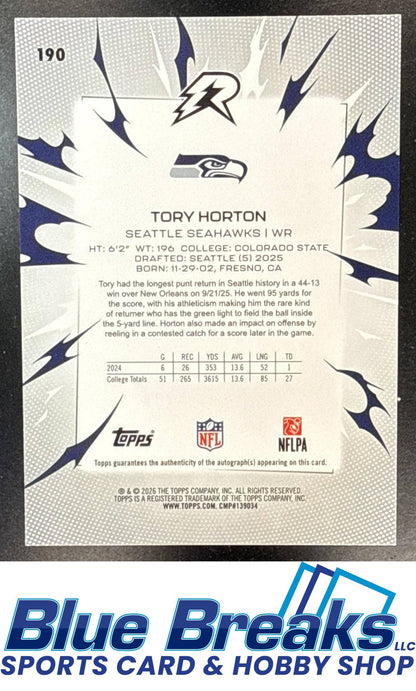 2025 Topps Resurgence RC Signatures Tory Horton [RC] #190 Auto Seattle Seahawks